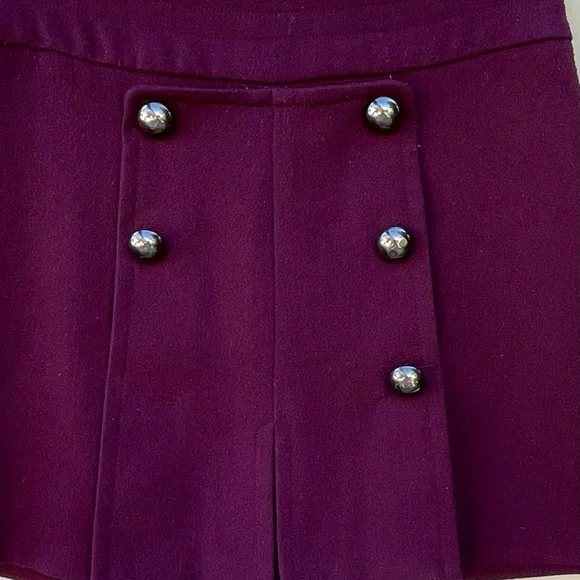 Urban Outfitters COPE Pleated Panel Raspberry/Burgundy Mini Skirt Sz 0 - Picture 6 of 8